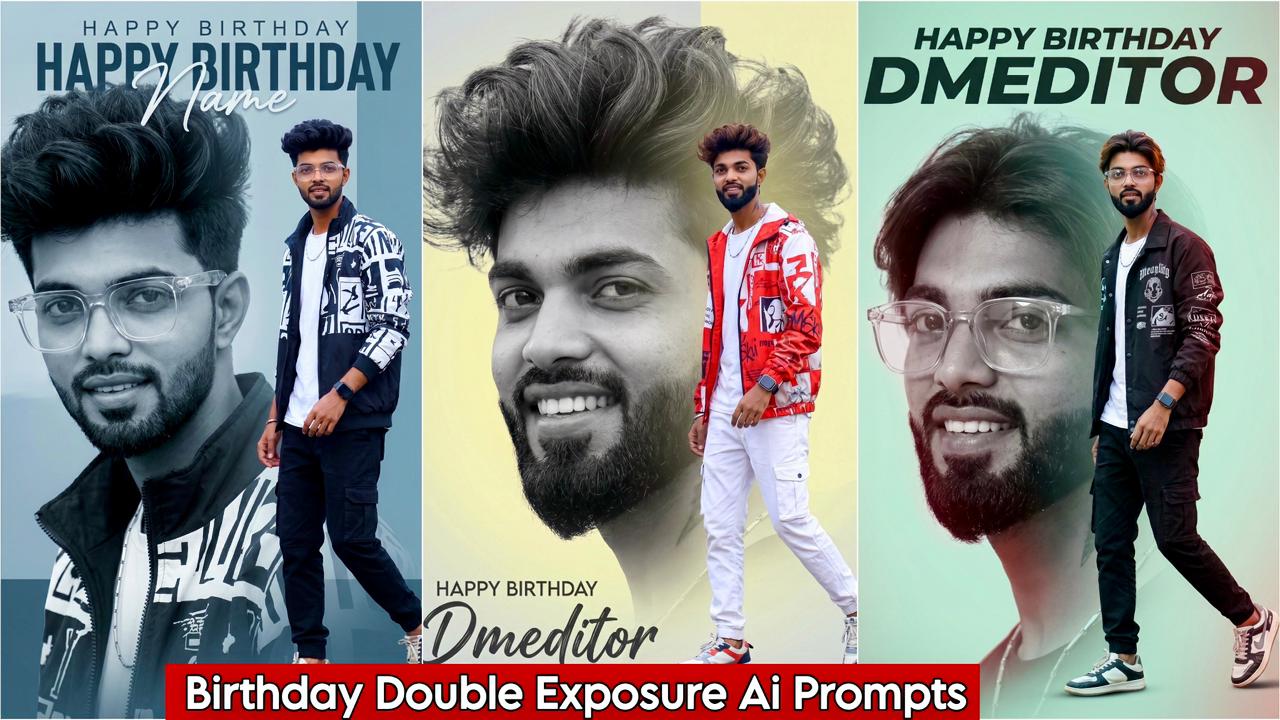Birthday Double Exposure Ai Photo Editing Prompts ChatGPT