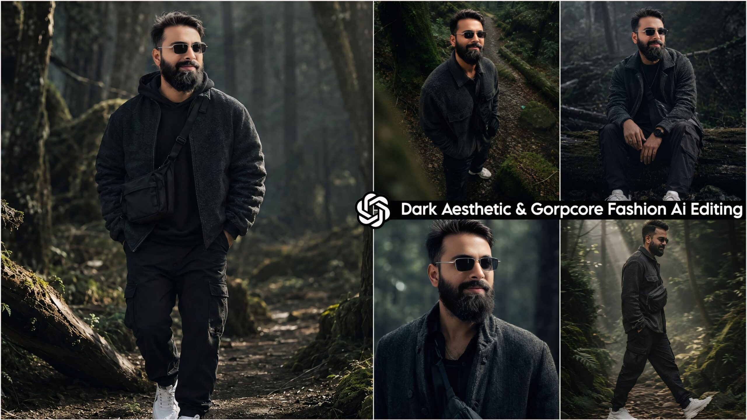 Dark Aesthetic & Gorpcore Fashion Ai Photo Editing Prompts